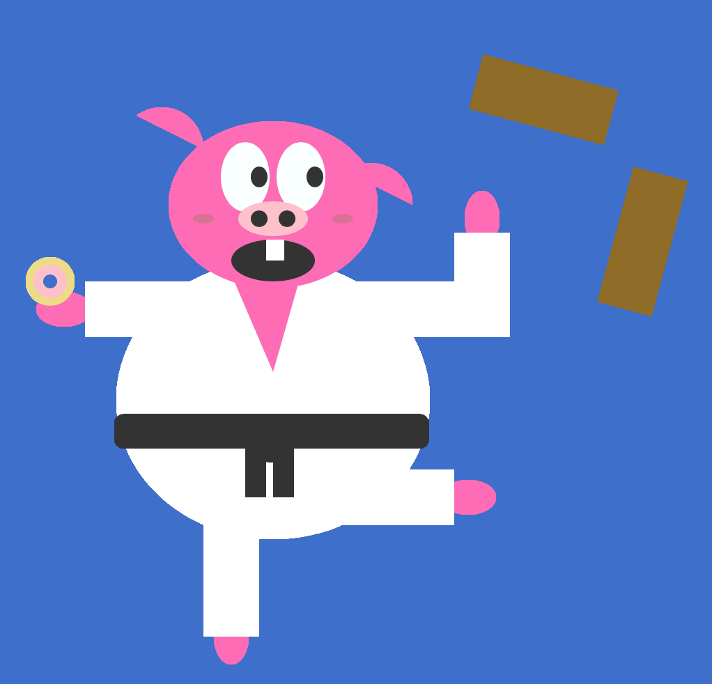 Pig in Karate Uniform